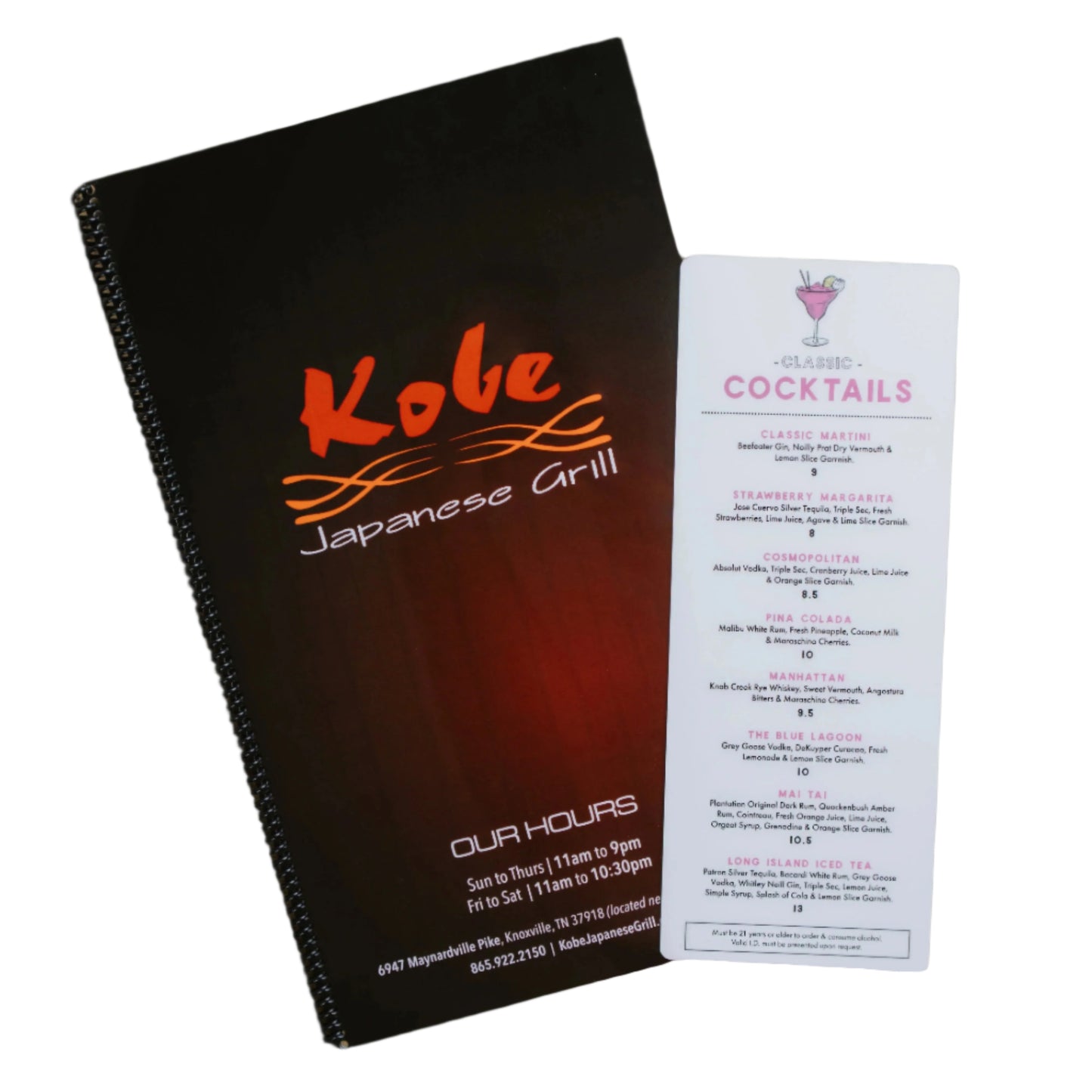 H2O Waterproof Menus