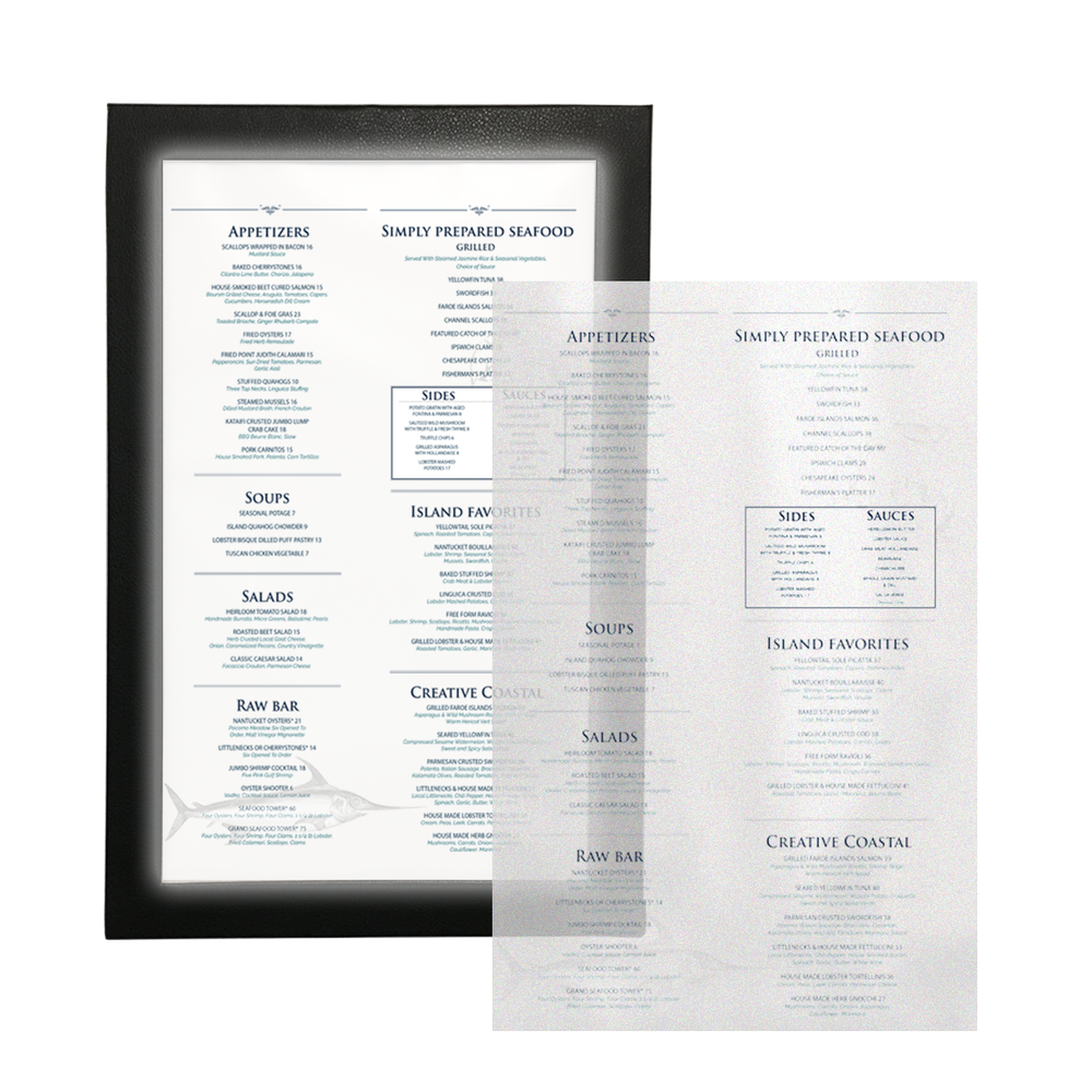 LED Menu Covers Translucent Paper (Pack of 20)