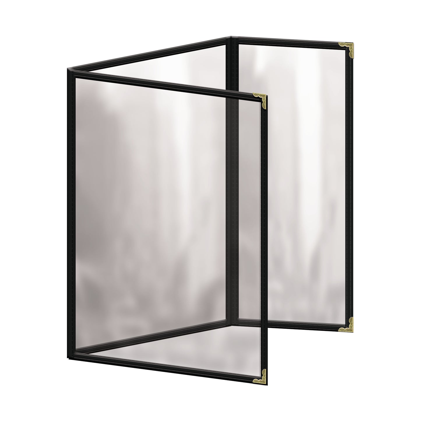 Café Style Menu Cover - Deluxe Sewn - Double Panel Foldout with Half Panel, Six-View (TEDQ)