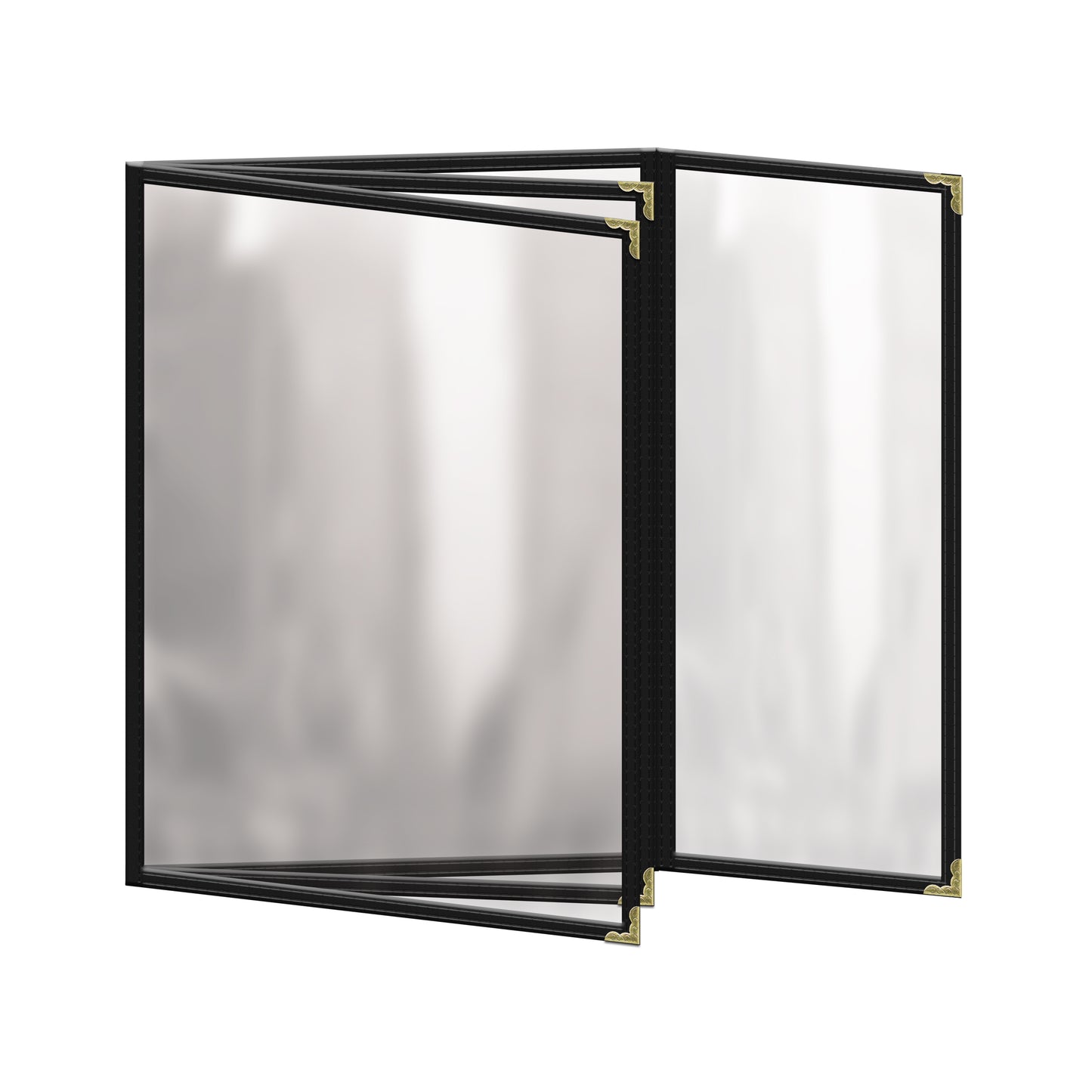 Café Style Menu Cover - Deluxe Sewn - Triple Panel Booklet with Half Panel, Eight-View (TETBQ)