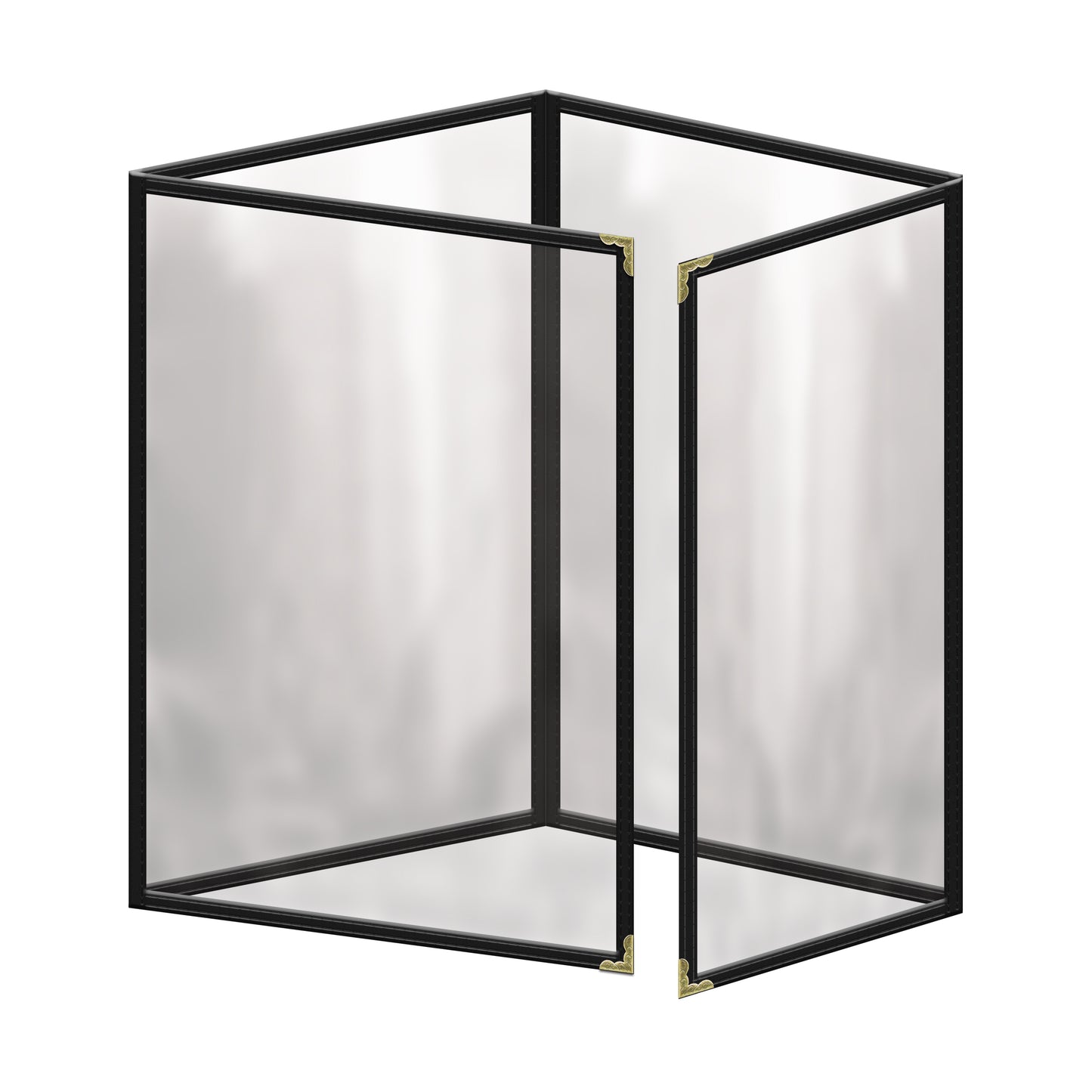 Café Style Menu Cover - Deluxe Sewn - Triple Panel Foldout with Half Panel, Eight-View (TETQ)