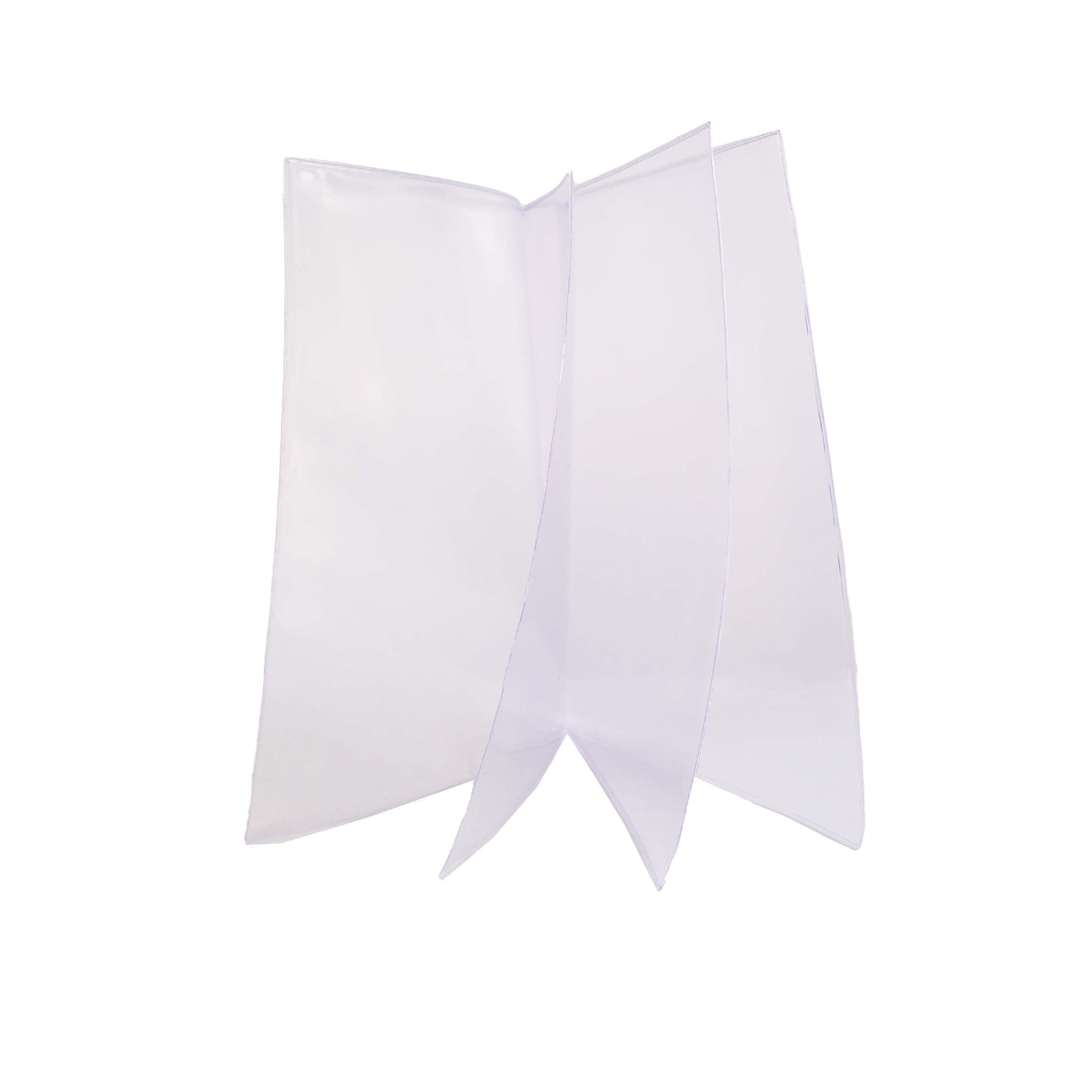 All Clear Vinyl Menu Covers - Four Panel Booklet, 8 Viewing Sides, 8-Gauge (Pack of 12)