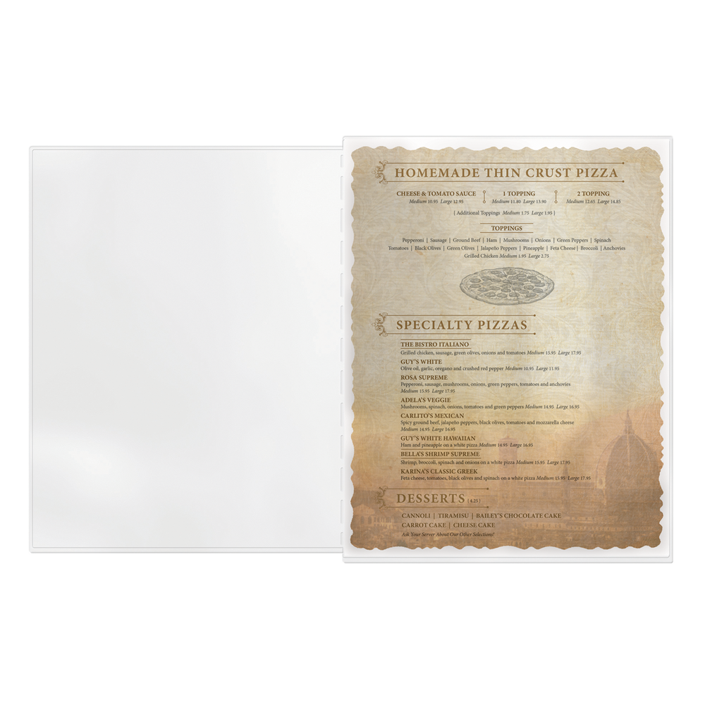 Heat-Sealed Menu Add-A-Page