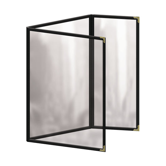 Café Style Menu Cover - Deluxe Sewn - Double Panel Foldout with Quarter Panel, Six-View (TEDQ)